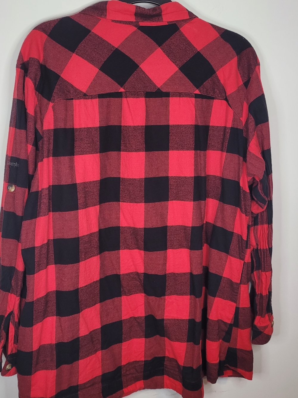 Columbia Women's Red and Black Buffalo Plaid Button-Down Shirt - Picture 2 of 10